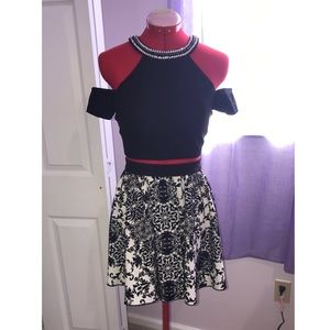 Black and white homecoming dress